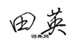 骆恒光田英行书个性签名怎么写