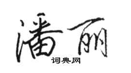 骆恒光潘丽行书个性签名怎么写
