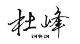 骆恒光杜峰行书个性签名怎么写