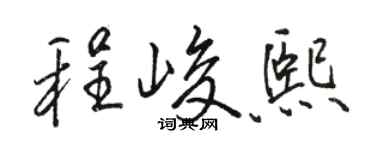 骆恒光程峻熙行书个性签名怎么写