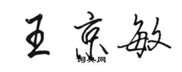 骆恒光王京敏行书个性签名怎么写