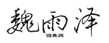 骆恒光魏雨泽行书个性签名怎么写
