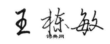 骆恒光王栋敏行书个性签名怎么写