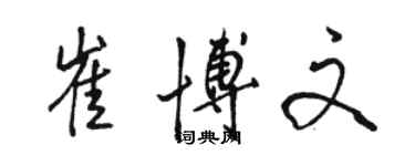 骆恒光崔博文行书个性签名怎么写