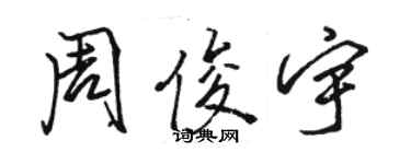 骆恒光周俊宇行书个性签名怎么写