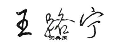 骆恒光王路宁行书个性签名怎么写
