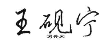 骆恒光王砚宁行书个性签名怎么写