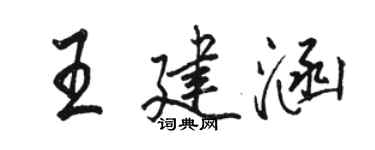 骆恒光王建涵行书个性签名怎么写