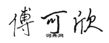 骆恒光傅可欣行书个性签名怎么写