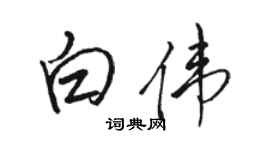 骆恒光白伟行书个性签名怎么写