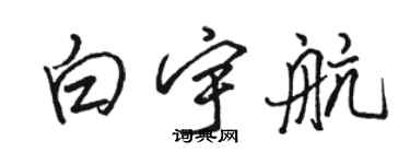 骆恒光白宇航行书个性签名怎么写