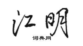 骆恒光江明行书个性签名怎么写