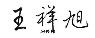 骆恒光王祥旭行书个性签名怎么写