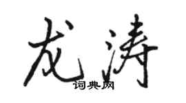 骆恒光龙涛行书个性签名怎么写