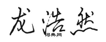 骆恒光龙浩然行书个性签名怎么写