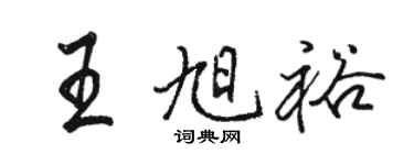 骆恒光王旭裕行书个性签名怎么写