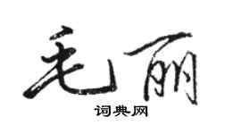 骆恒光毛丽行书个性签名怎么写