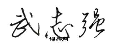 骆恒光武志强行书个性签名怎么写