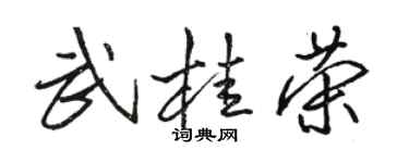骆恒光武桂荣行书个性签名怎么写