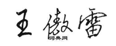 骆恒光王傲雷行书个性签名怎么写