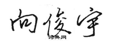 骆恒光向俊宇行书个性签名怎么写