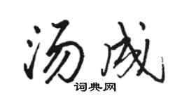 骆恒光汤成行书个性签名怎么写