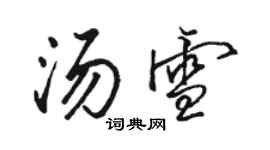 骆恒光汤雪行书个性签名怎么写