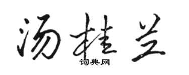 骆恒光汤桂兰行书个性签名怎么写
