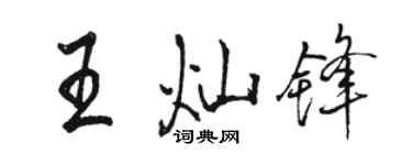 骆恒光王灿锋行书个性签名怎么写
