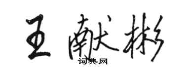 骆恒光王献彬行书个性签名怎么写