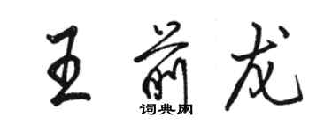 骆恒光王前龙行书个性签名怎么写