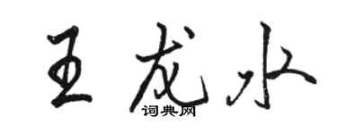 骆恒光王龙水行书个性签名怎么写
