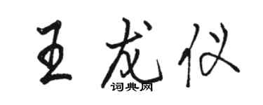 骆恒光王龙仪行书个性签名怎么写
