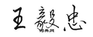 骆恒光王毅忠行书个性签名怎么写