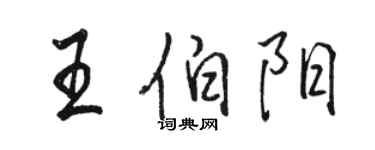 骆恒光王伯阳行书个性签名怎么写
