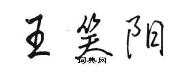 骆恒光王笑阳行书个性签名怎么写