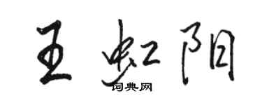 骆恒光王虹阳行书个性签名怎么写
