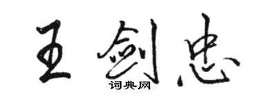 骆恒光王剑忠行书个性签名怎么写