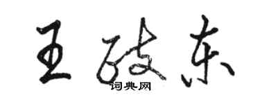 骆恒光王政东行书个性签名怎么写