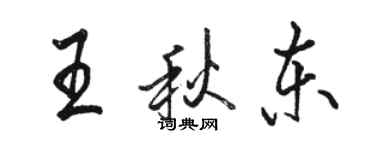 骆恒光王秋东行书个性签名怎么写