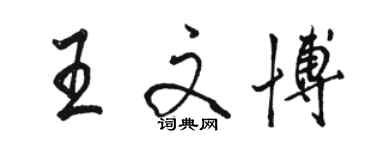 骆恒光王文博行书个性签名怎么写