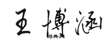 骆恒光王博涵行书个性签名怎么写