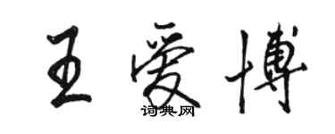 骆恒光王爱博行书个性签名怎么写