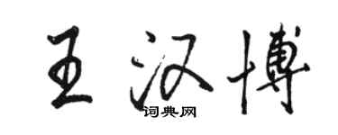骆恒光王汉博行书个性签名怎么写