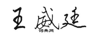 骆恒光王威廷行书个性签名怎么写