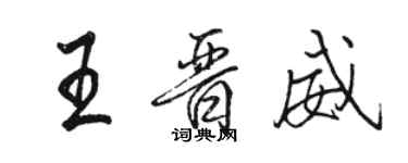 骆恒光王晋威行书个性签名怎么写