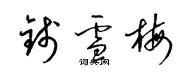 梁锦英钱雪梅草书个性签名怎么写