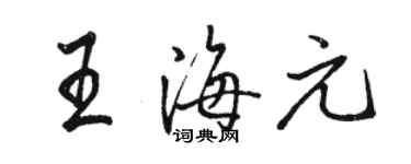 骆恒光王海元行书个性签名怎么写