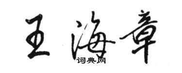 骆恒光王海章行书个性签名怎么写