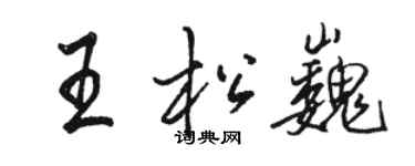 骆恒光王松巍行书个性签名怎么写